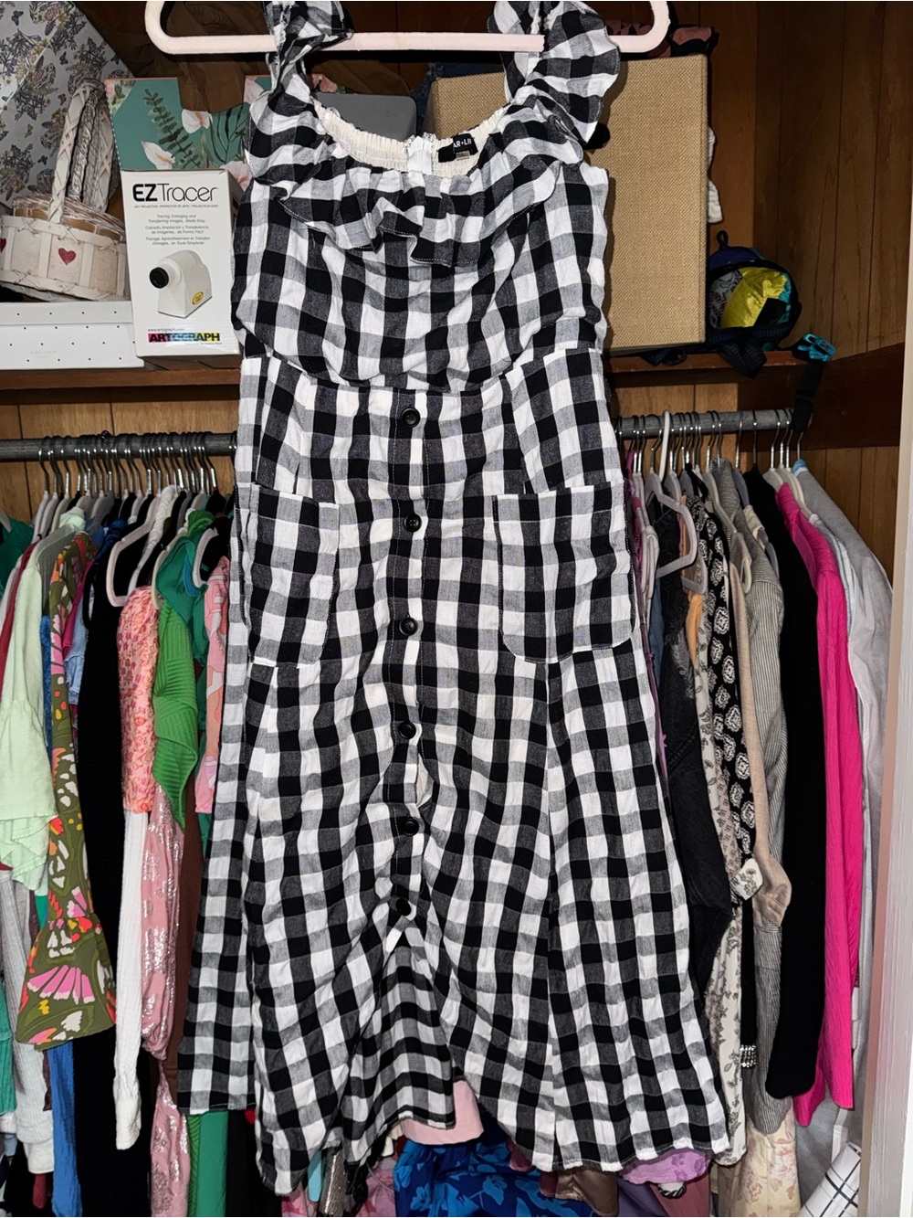 Sugarlips Black and White Gingham Midi Dress